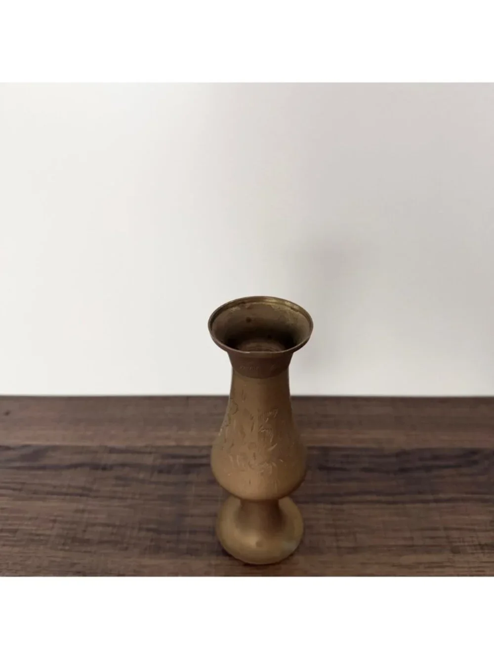 Vintage‎ Brass Etched Bud Vase Engraved Boho Hollywood Regency Eclectic Decor